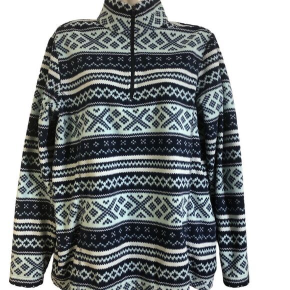 Lands End‎ pullover Size Medium quarter zip soft long sleeve boxy outdoor layer - Picture 1 of 7